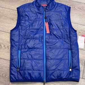 Redvanly Bolton Vest Mens Large Blue Quilted Puffer R2395 New Golf Preppy Casual